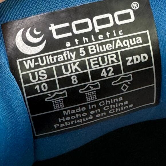 Topo Athletic Ultrafly 5 Womens Size 10 Running Shoes Blue/Aqua/Pink Sneakers - Picture 8 of 9